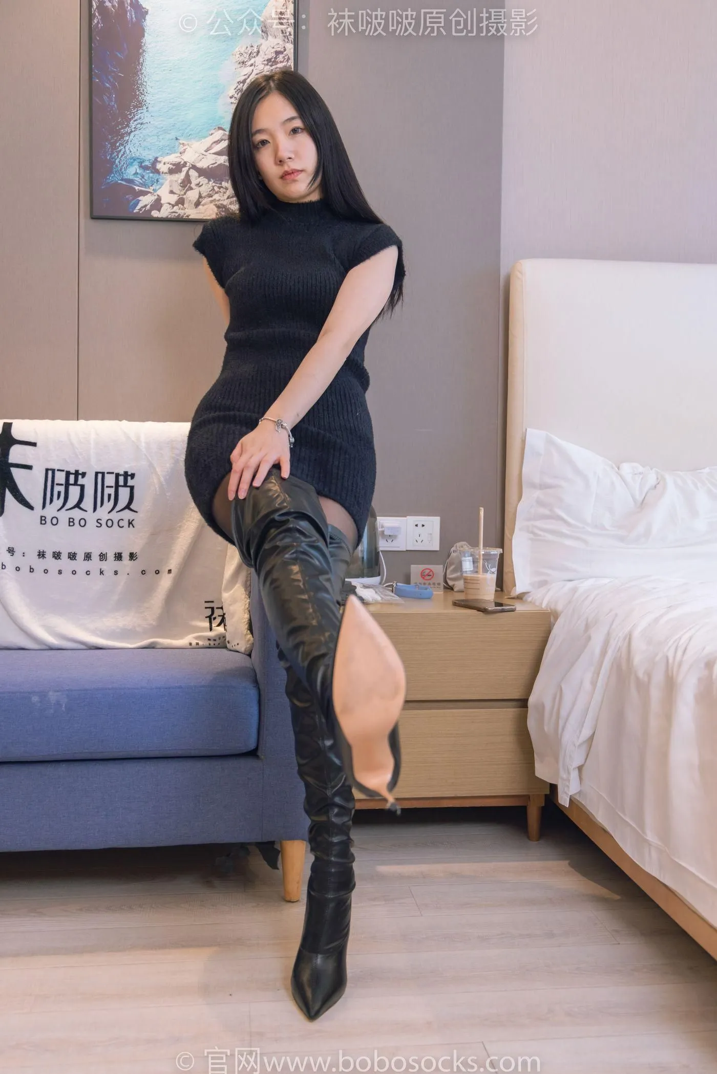 [BoBoSocks袜啵啵]NO.194 小甜豆-高跟长靴、凉鞋、黑丝、裸足 [140P]插图3